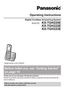 Panasonic KX TGH220 manual. Camera Instructions.